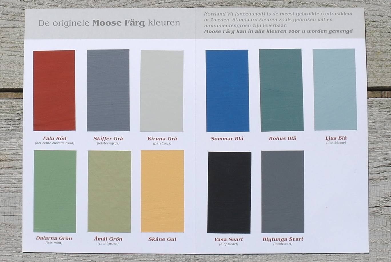Kleurenkaart Moose Farg