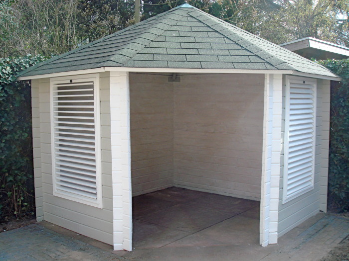 white wash garden shed