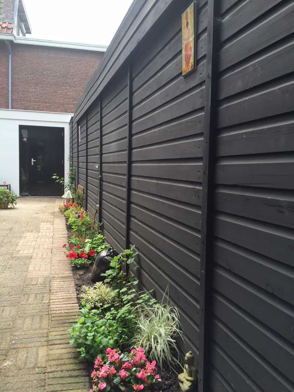 black paint fence