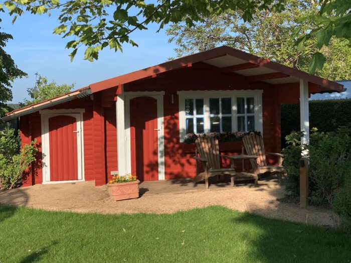 Swedish red log cabin