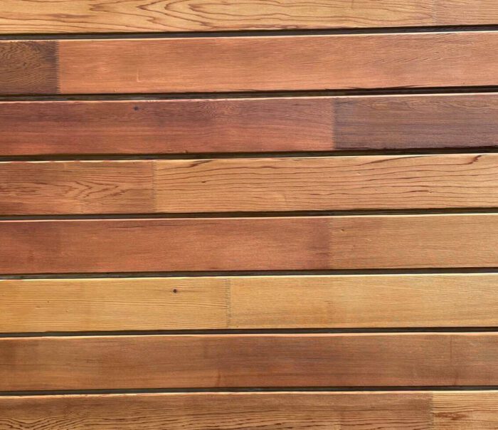 wooden fence red cedar with clear stain