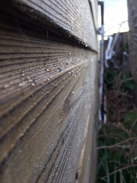 nano coating on a wooden fence