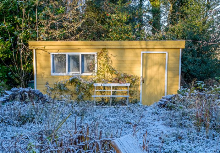 painting a garden shed