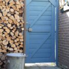 wooden gate blue